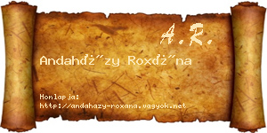 Andaházy Roxána névjegykártya